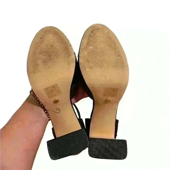 OFFICE London Size Black Snake Mix Haddie Platform Block High Heels - Picture 7 of 8